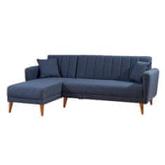 Atelier Del Sofa Kotna raztegljiva sedežna garnitura, levi kot Aqua - temno modra