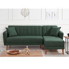 Atelier Del Sofa Kotna raztegljiva sedežna garnitura, desni kot Aqua - temno zelena