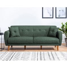 Atelier Del Sofa Raztegljiv kavč s tremi sedeži, Aria - zelen