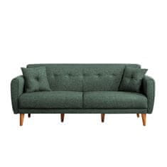 Atelier Del Sofa Raztegljiv kavč s tremi sedeži, Aria - zelen