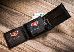 Peterson Velika usnjena denarnica s predalom na zadrgo