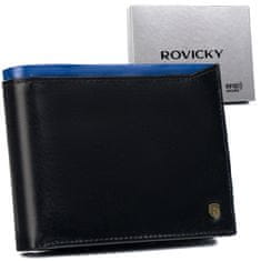 Rovicky Moška usnjena denarnica N992-RVT Black+Navy