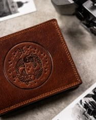 Peterson Velika, usnjena moška denarnica z reliefnim prikazom zodiakalnega znamenja