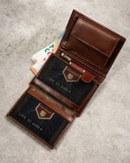 Peterson Darilni set: moška usnjena denarnica, etui za kartice in obesek za ključe