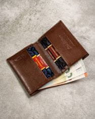 Peterson Darilni set: moška usnjena denarnica, etui za kartice in obesek za ključe