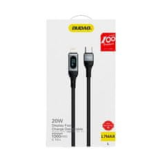 DUDAO Kabel za iPhone za hitro polnjenje USB-C - Lightning PD 20W 1m črn