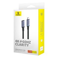 BASEUS Kabelski podaljšek USB-C 10Gbps 0,5 m črn