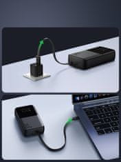 Joyroom Powerbank 30W 10000mAh z vgrajenima kabloma iPhone Lightning in USB-C črna
