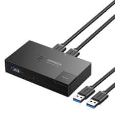 NEW Stikalo USB 3.0 dvosmerno stikalo za dva računalnika črno