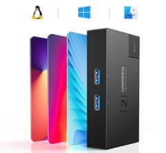 NEW Stikalo USB 3.0 dvosmerno stikalo za dva računalnika črno