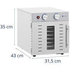 Royal Catering Profesionalni dehidrator hrane 8 rešetk 29x29cm 22L 800W