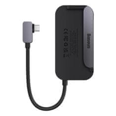 BASEUS 6v1 PadJoy HUB razdelilnik vrat USB za tablični računalnik pametni telefon USB-C HDMI SD TF temno siva