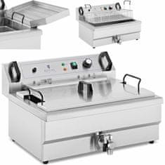 Royal Catering Friteza za ribje krofe z odcejalnikom 3000 W 16 l 230 V