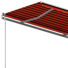 Vidaxl Prostostoječa ročna zložljiva tenda 400x300 cm oranžna/rjava