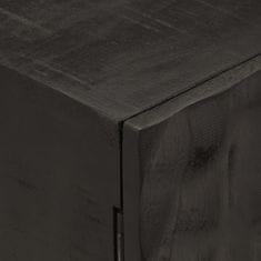 Greatstore Nočna omarica črna 40x30x50 cm trden mangov les in železo
