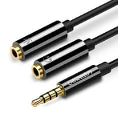 Noah Razdelilni adapter mini jack 3,5 mm - 2 x mini jack 3,5 mm za mikrofon in slušalke črn