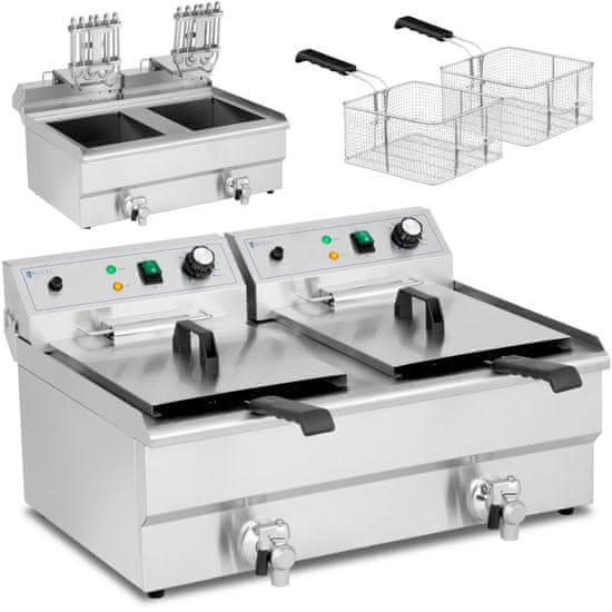 Royal Catering Dvojni cvrtnik 2 x 16 l 6000 W