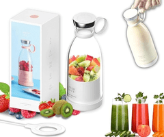 HOME & MARKER® Blender za Smoothije, Mešalnik Sokov, Prenosni, USB polnjenje (Roza) | JUCIFY