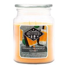 Svíčka ve skleněné dóze Candle Brothers, Pomerančový zmrzlinový sorbet, 510 g