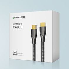 Noah Vzdržljiv kabel HDMI 2.0 4K 60Hz s pletenico, dolg 1 m, sive barve