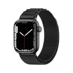 shumee Alpine pašček z jekleno zaponko za Apple Watch 42 / 44 / 45 / 49 mm črn