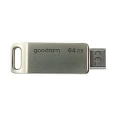 GoodRam Flash disk 64 GB dvojni USB 3.2 + USB-C OTG ODA3 srebrn