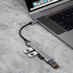 Noah Adapter HUB razdelilnik iz vtičnice USB-C na 4x USB črno siv