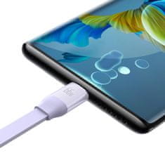 BASEUS Vlečni kabel 3 v 1 USB microUSB + Iphone Lightning + USB-C 66W 1,1 m vijolične barve