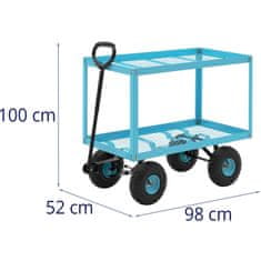 Hillvert Vrtni transportni voziček 2 nivoja z mrežo za do 150 kg