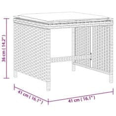 Vidaxl Vrtni stolčki z blazinami 4 kosi rjavi 41x41x36 cm poli ratan