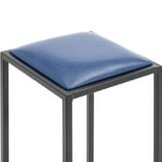 Royal Catering Kovinski barski stol Loft hocker z oblazinjenjem v črni in modri barvi - 2 kosa.