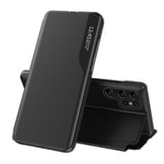 HURTEL Ohišje za Samsung S24 Ultra s prevleko in stojalom Eco Leather View Case black