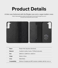 RINGKE Usnjeni ovitek za Galaxy S22+ Folio Signature black