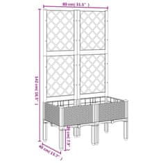 Vidaxl Cvetlično korito z oporno mrežo rjavo 80x40x142 cm PP