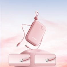 Joyroom Powerbank Cutie Series 22,5 W 20000 mAh s stojalom USB-A USB-C iPhone roza