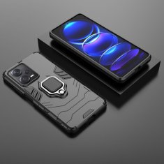 HURTEL Oklepni etui za Xiaomi Redmi Note 12 Pro+ magnetno držalo Ring Armor black