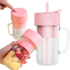 HOME & MARKER® Prenosni električni mešalnik, Smoothie maker | BLENDZY Roza