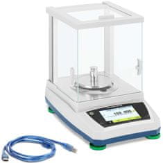 NEW Analitična laboratorijska tehtnica s steklenim pokrovom LCD plošča na dotik 200 g / 0,001 g