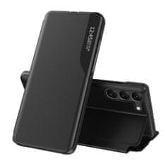 HURTEL Ohišje za Samsung S24 s prevleko in stojalom Eco Leather View Case black