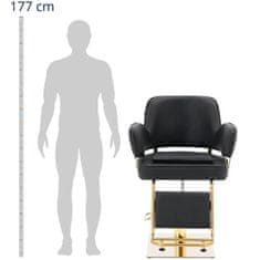 NEW Frizerski kozmetični stol Physa OSSETT s podnožjem - črno-zlati