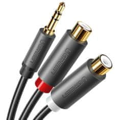 shumee Kabel audio jack adapter kabel 3,5 mm moški - 2x RCA ženski 0,25 m siv