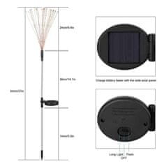 Solarna svetilka (90 LED lučk), solarne luči v obliki regratovih lučk, iz fleksibilne žice, oblikujte po želji, vodoodporne, 2 načina osvetlitve, za vrtove, dvorišča, terase, SolarFireworkLamp