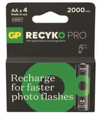 GP ReCyko Pro Photo Flash HR6 (AA) polnilna baterija, 4 kosi