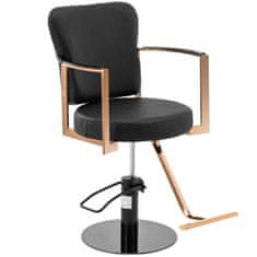 NEW Frizerski kozmetični stol Physa NEWENT z naslonom za noge - črn z rožnato zlato