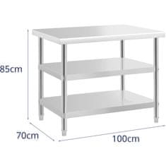 Royal Catering Sredinska delovna miza 2 polici 100 x 70 cm