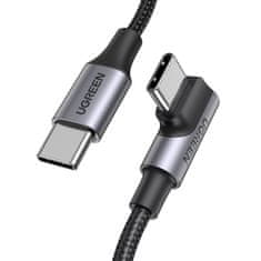 Ugreen USB-C pleteni kotni kabel 480Mbps 2m črno siv