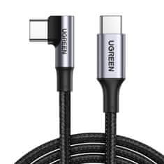 Ugreen USB-C pleteni kotni kabel 480Mbps 2m črno siv