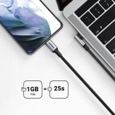 Ugreen USB-C pleteni kotni kabel 480Mbps 2m črno siv