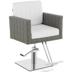 NEW Frizerski kozmetični stol z naslonom za noge višine 57-72 cm sivo-bele barve