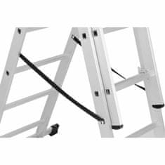 MSW Aluminijasta zložljiva lestev 3 x 6 stopnic H 321 cm do 150 kg